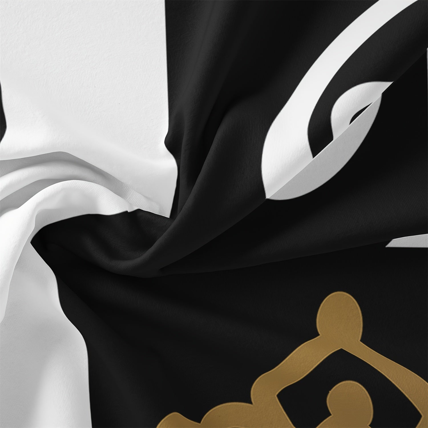 Black And White Bedding Set with Queen & King Letter Pattern Printed on The Duvet Cover And Pillowcases.