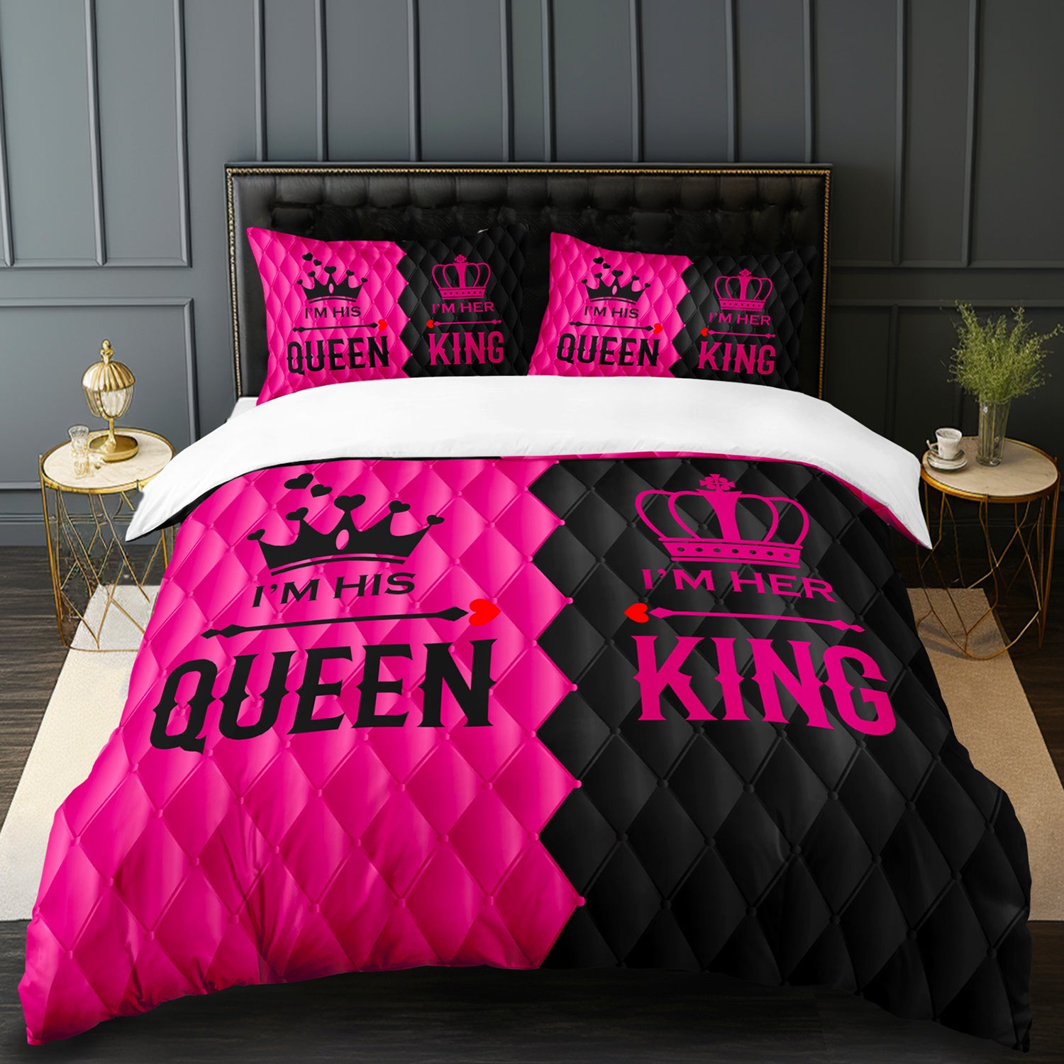 3pcs Super Cosy King Queen Couple Duvet Cover Set AllSeason Romantic Digital Printed Bedding Set Bedding for Bedroom or Guest Room Decor 3pcs Duvet Cover Gift Set 1 Quilt+2 Pillowcases