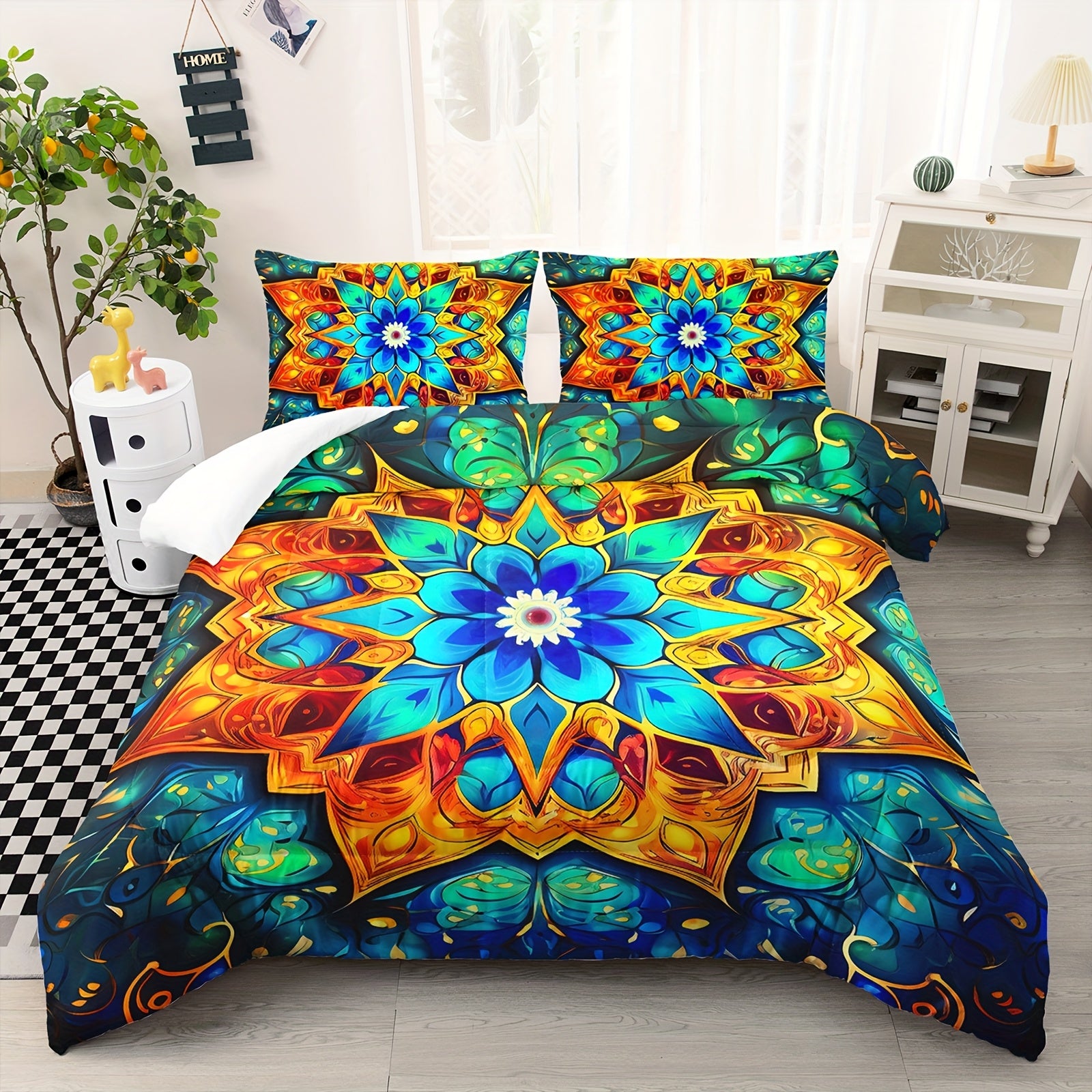 Exquisite Patterned Quilt Set, Bedding Set, All Season Bedroom Decoration, With 2 Pillowcases Included