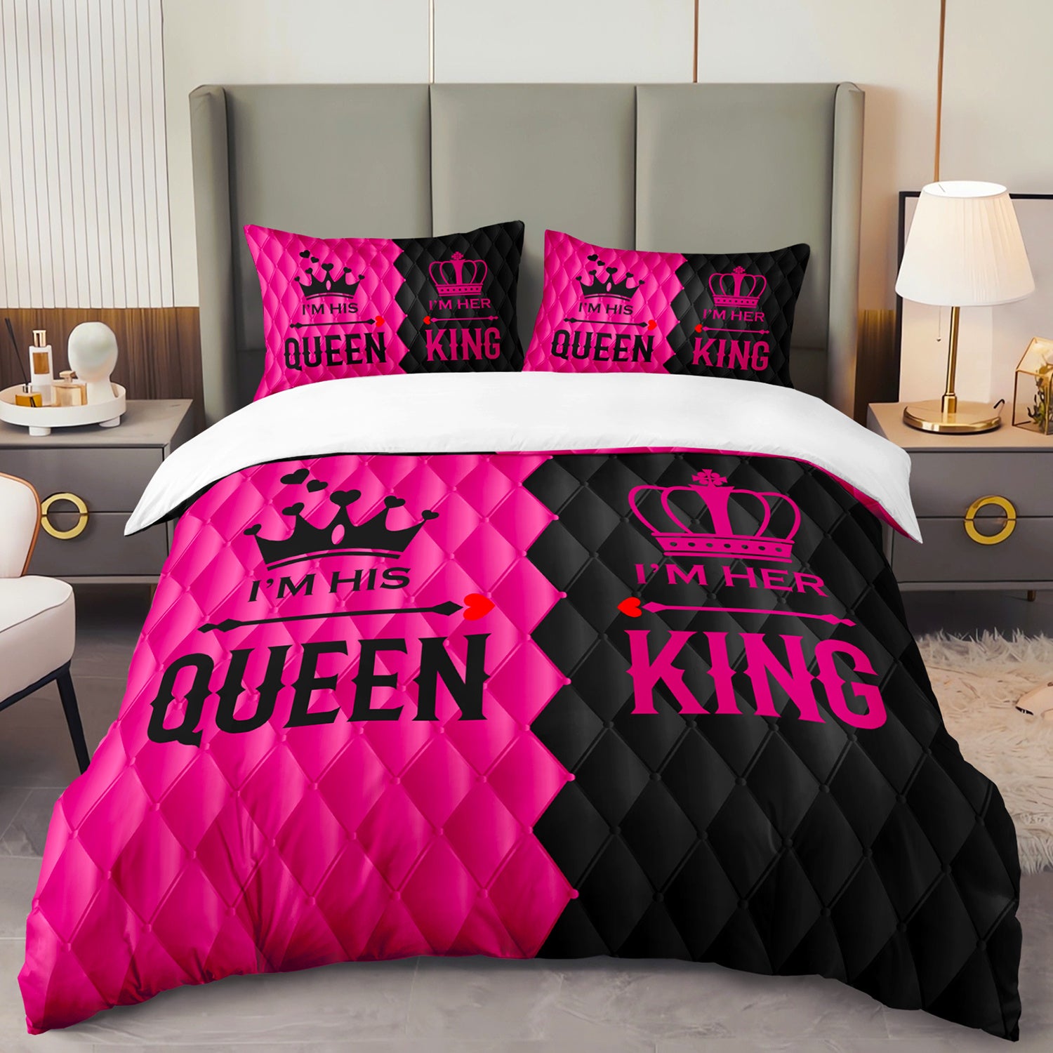 3pcs Super Cosy King Queen Couple Duvet Cover Set AllSeason Romantic Digital Printed Bedding Set Bedding for Bedroom or Guest Room Decor 3pcs Duvet Cover Gift Set 1 Quilt+2 Pillowcases
