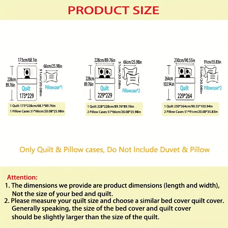 It Is Soft, Breathable, Easy to Care, Lightweight And Suitable for All Seasons. Perfect for Families, Dormitories And Guest Rooms, Double, Full Size, Queen And King, This Romantic Bed Cover Set Includes a Quilt And Two Pillowcase (Without Filling)
