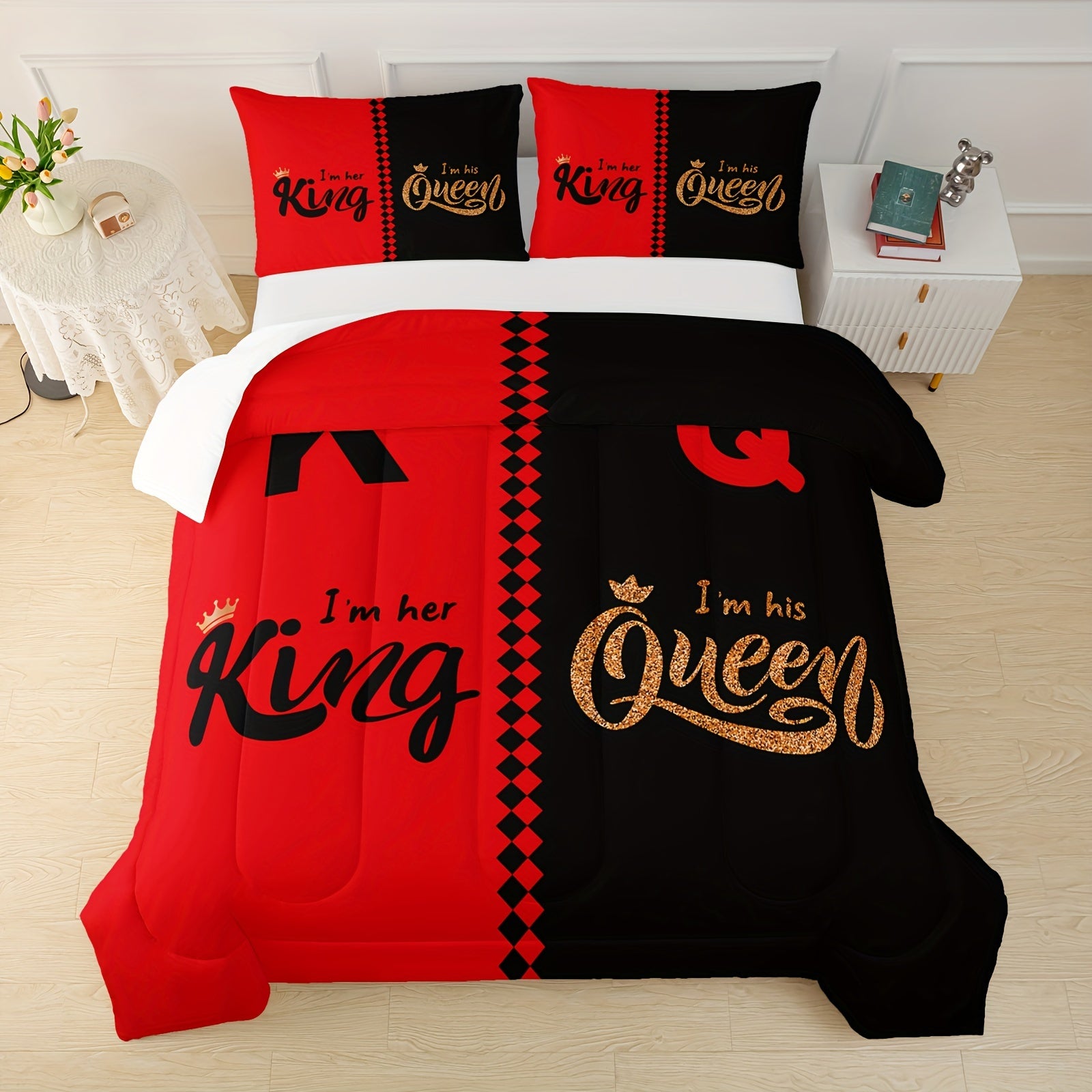 Exquisite Patterned Quilt Set, Bedding Set, All Season Bedroom Decoration, With 2 Pillowcases Included