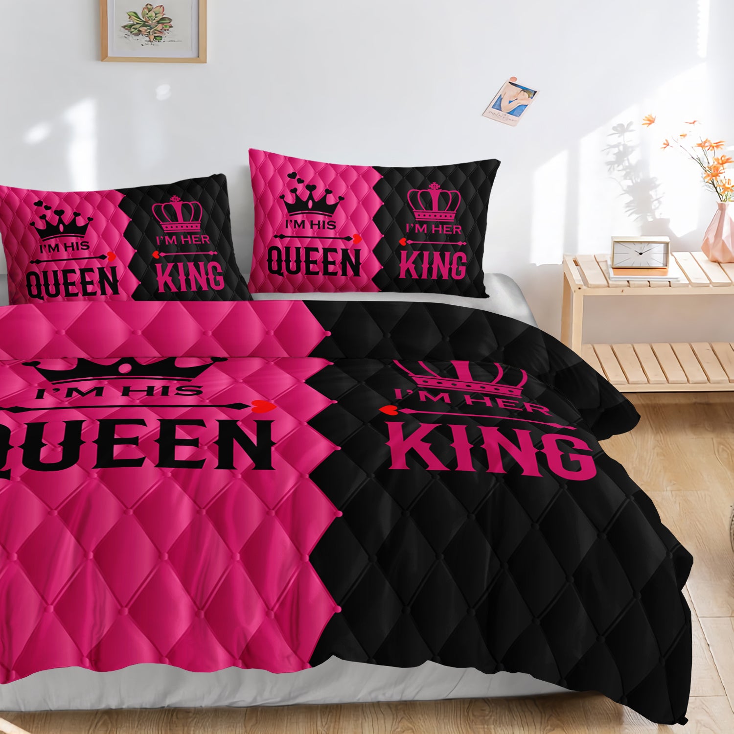 3pcs Super Cosy King Queen Couple Duvet Cover Set AllSeason Romantic Digital Printed Bedding Set Bedding for Bedroom or Guest Room Decor 3pcs Duvet Cover Gift Set 1 Quilt+2 Pillowcases
